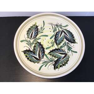 VINTAGE Denby Stoneware Plate | 21 cm | Hand Painted Leaf Motif