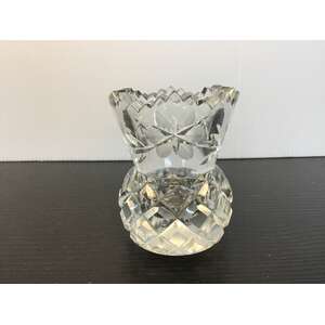 Vintage Thistle Vase | Etched Floral |  6.5 cm Tall