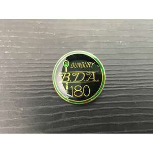VINTAGE Bunbury BDA Darts Association 180 Enamel Pin | Gold Lettering