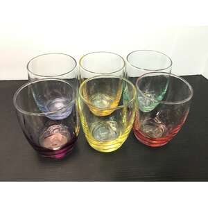 RETRO Drinking Glasses | Set of 6 | Harlequin Thumbprint 