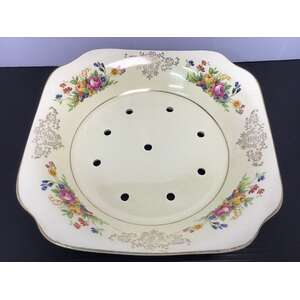 VINTAGE AJ Wilkinson Floral Strainer Bowl Dish