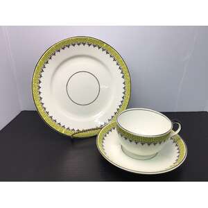 VINTAGE Tea Cup Trio | Black & Yellow Trim