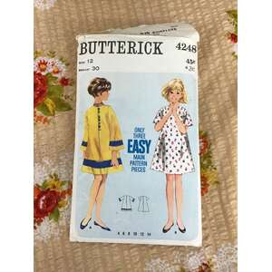 VINTAGE Butterick 4248 Sewing Pattern - Girls One Piece Dress Bust 76 cm 