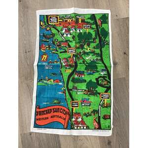 VINTAGE Yanchep Western Australia Souvenir Tea Towel 