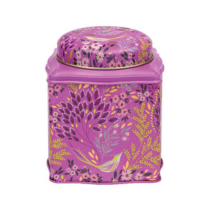 Sara Miller Haveli Design Tea Caddy Storage Tin - Pink Floral - Elite Tins England