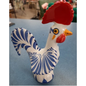 Blue & White Rooster 150mm Ceramic | Portuguese | Rooster of Luck & Happiness