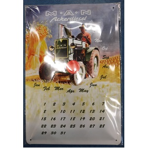 Tin Calendar | Farm Tractor | Sign
