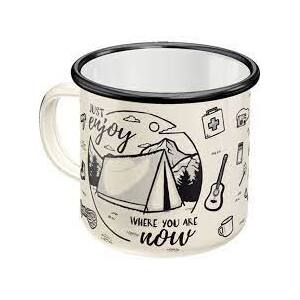 Enamel Camping Mug - Just Enjoy Where You Are Now - Nostalgic Art