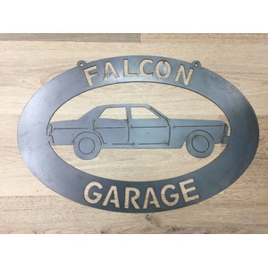 Falcon Garage - Laser Cut Steel Sign - 60 x 40 cm