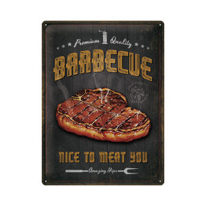 Barbeque Nice to Meat You Large Metal Sign - Nostalgic Art - 30 x 40 cm