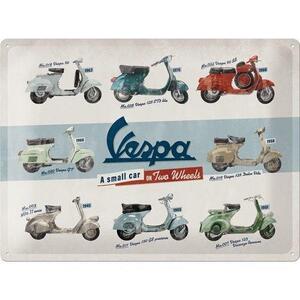 Vespa Model Chart - Large Tin Sign - Nostalgic Art - 30 x 40 cm
