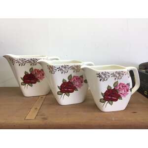 VINTAGE Lord Nelson Ware Rose Jug - Graduated Set of 3
