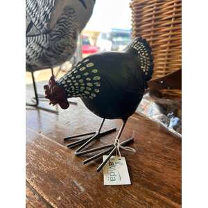 Small Chicken Black - Hen - Garden Decor - 13 cm