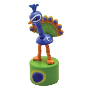 Wooden Peacock Press Up Toy - Old School Toy