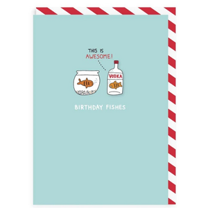 Birthday Fishes Enamel Pin Card 