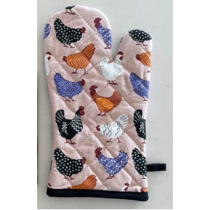 Bright Hens Single Oven Glove | 100% Cotton | Australian Design