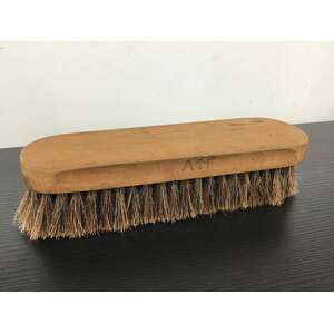 VINTAGE Australian Military Wooden & Horse Hair Shoe Brush - Broadarrow - Swan Brand