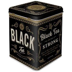 Small Tea Storage Tin - Black Tea - Hinged Lid 
