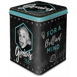 Nostalgic Art Small Tea Storage Tin | Genius Albert Einstein | Hinged Lid Tea Caddy