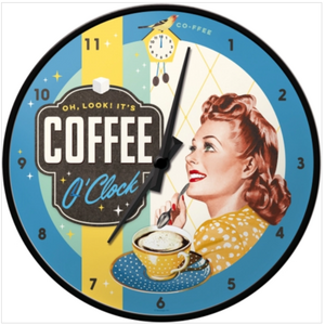 Coffee O'Clock Wall Clock - Nostalgic Art