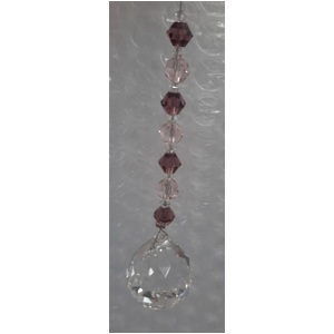 Hanging Suncatcher - Beaded Crystal - Purple