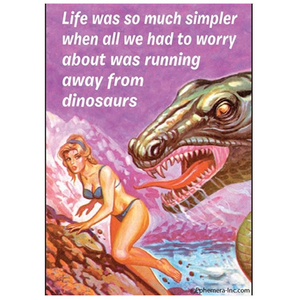 Running Away From Dinosaurs | Funny Fridge Magnet