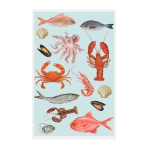 Fisherman's Basket Cotton Kitchen Tea Towel