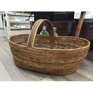 VINTAGE 1950's Woven Buka Basket - Solomon Islands - Large - 60 x 43 cm