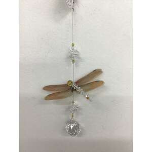 Hanging Dragonfly Crystal Suncatcher - Orange 