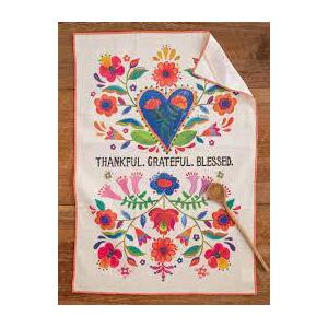 Natural Life Thankful Grateful Kitchen Dish Towel