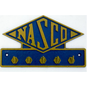 Nasco Key Rack - Cast Iron - Licensed - Sign & Keyholder - 5 Key Hooks 