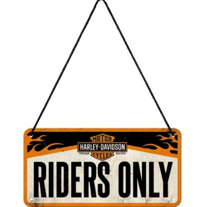 Harley Davidson Riders Only Hanging Sign - Tin - Nostalgic Art