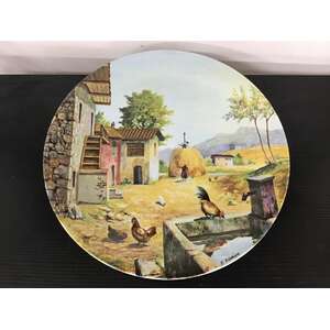 VINTAGE Le Quattro Stagioni Farm Scene Paladini Display Plate 