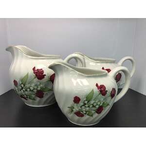 VINTAGE Royal Wessex Swinnertons Graduated Jug Set of 3 | Red Rose