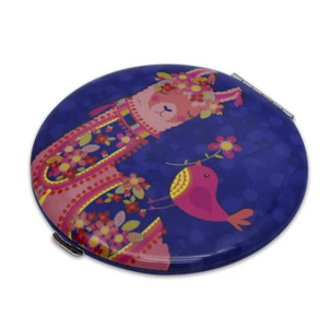 Llama Love Mirror Compact - Blue