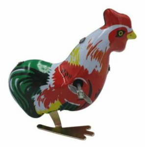 Jumping Rooster Tin Toy - Wind-Up - Collectable Retro
