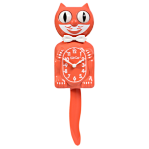 Kit-Cat Klock - Living Coral - Rockabilly Cat Clock