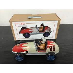 Vintage Racing Car Wind Up Tin Toy 