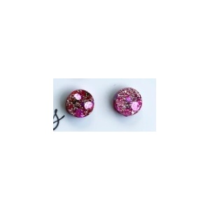 GlitterPOP Stud Earrings | Little Puddles | Single Pair | Dark Pink