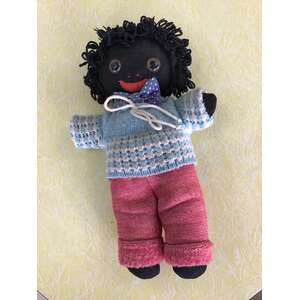 VINTAGE Black Rag Doll - 28 cm Tall 