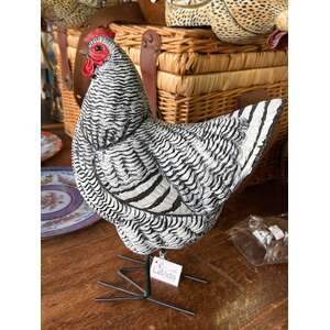 Black & White Hen Ornament - 30 cm Tall