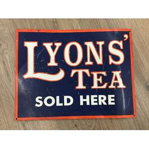 Lyons' Tea Sold Here Sign - Handpainted On Aluminium Board - 30 x 40 cm