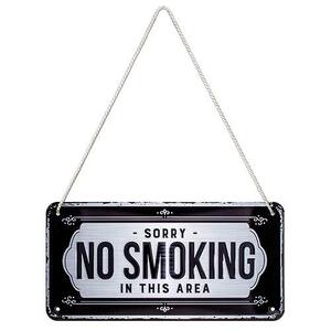 Sorry No Smoking In This Area - Hanging Tin Sign 20 x 10 cm - Nostalgic Art