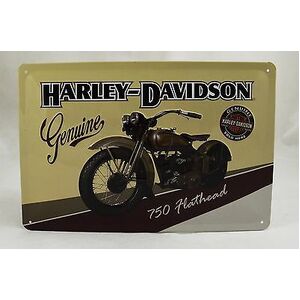 Harley Davidson 750 Flathead  - Medium Tin Sign - Nostalgic Art - 30 x 20 cm