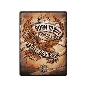 Harley Davidson Born to Ride Ride to Live - Large Tin Sign - Nostalgic Art - 30 x 40 cm