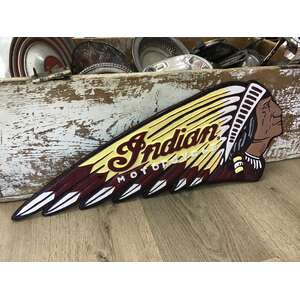 Indian Motorcycles Headdress Cast Iron Sign | Large 60 cm
