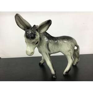 VINTAGE Coopercraft Donkey Ornament - Grey - Made in England - 18 cm Tall