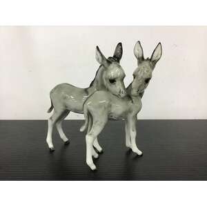 VINTAGE JHR Hutschenreuther 2 Donkeys Figurine - Germany 