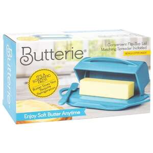 Butterie Flip-Top Butter Dish w Spreader | Blue 
