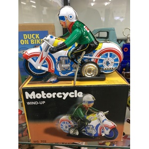 Motorcycle Wind Up Tin Toy | Large | Collectable Retro